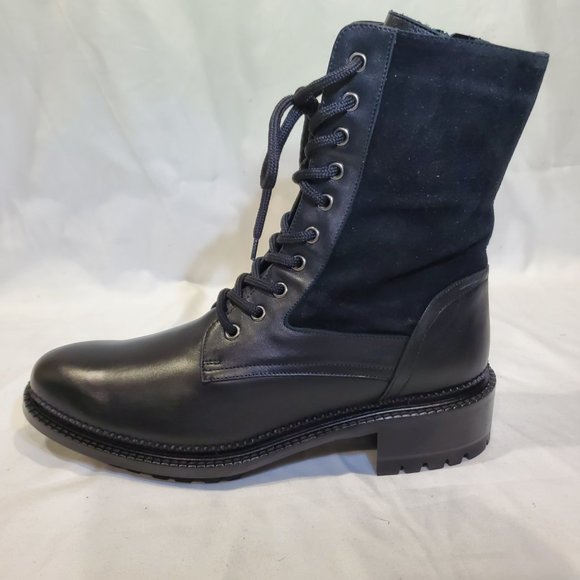 Aquatalia Orianna Leather & Suede Combat Boots - Picture 5 of 9